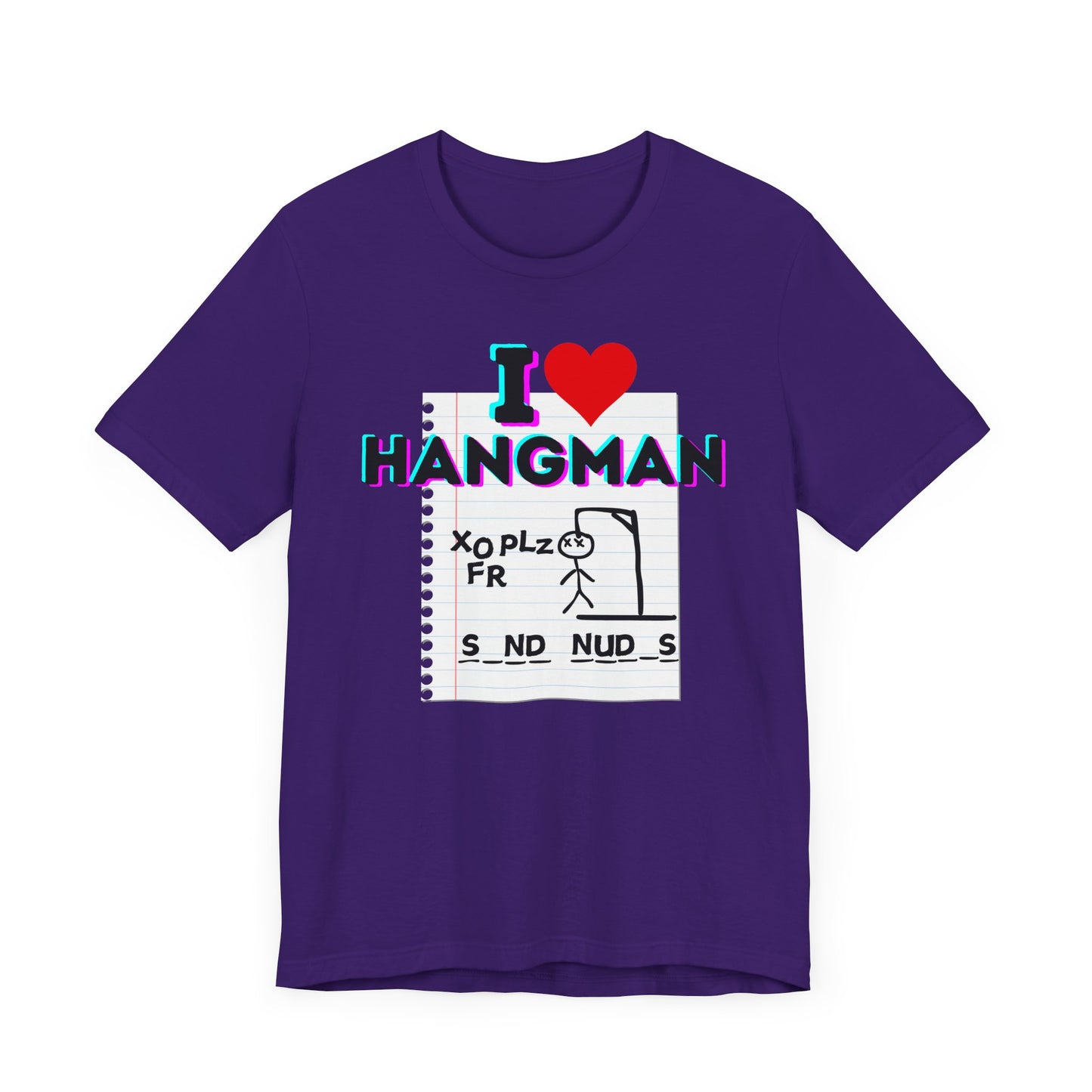 Funny "Hangman" Game Unisex Tee, Gag Shirt for Game Night, Humorous T-Shirt, Word Game Lovers, Game Night Top