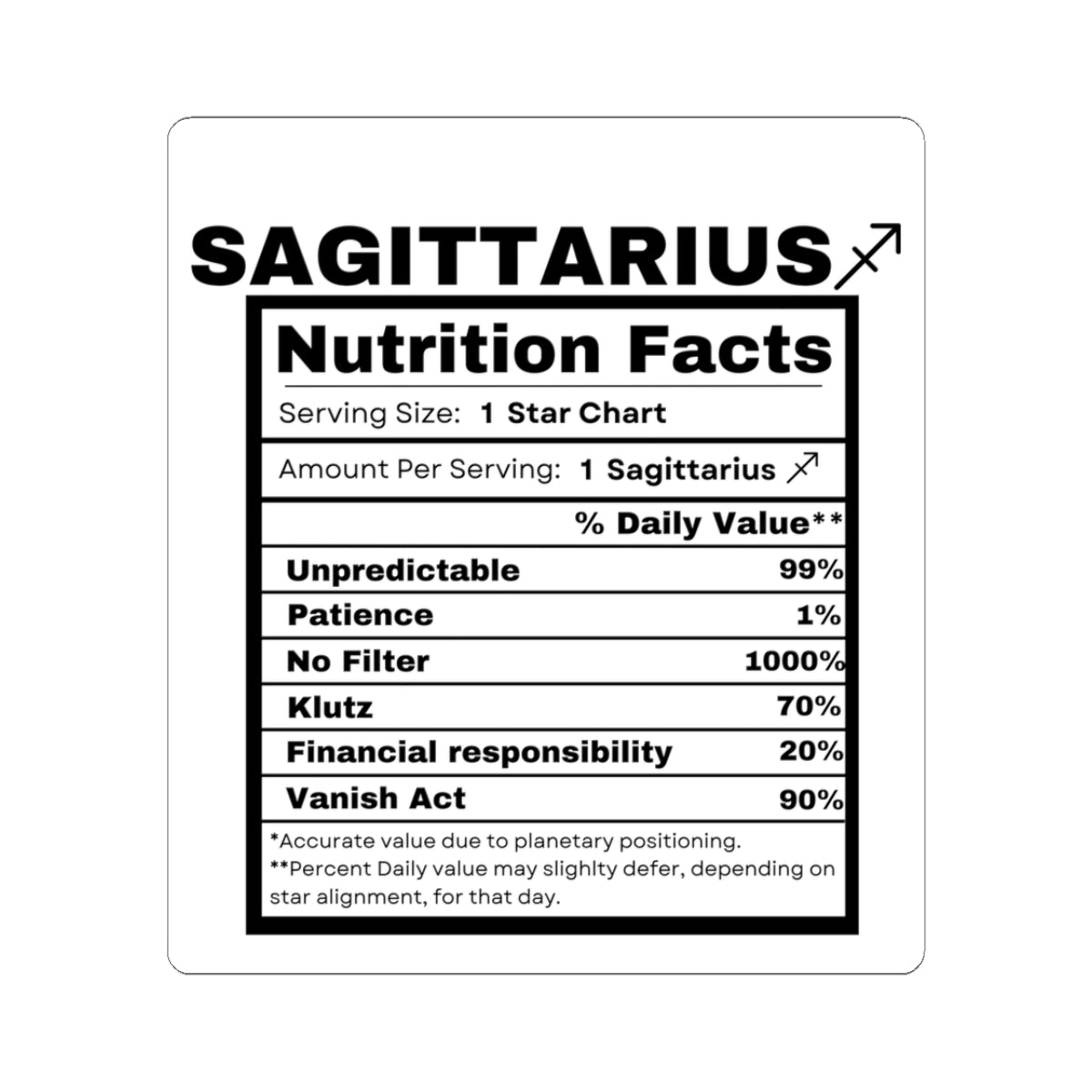 "Sagittarius" Kiss-Cut Stickers