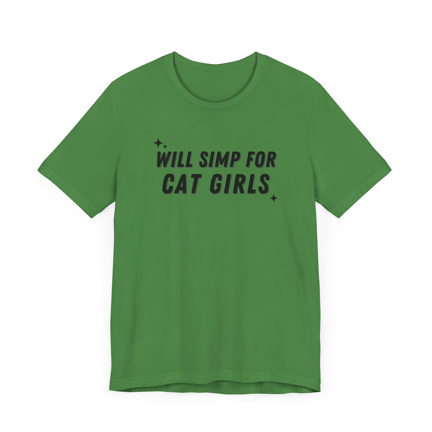 Funny Gag Unisex Tee, "Simp for Cat Girls" T-shirt, Humorous Graphic Shirt, Joke Top, Sarcastic flirty Tee.