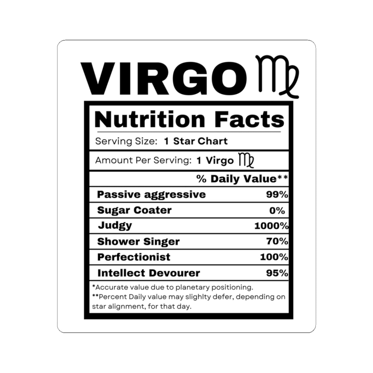 "Virgo" Kiss-Cut Stickers